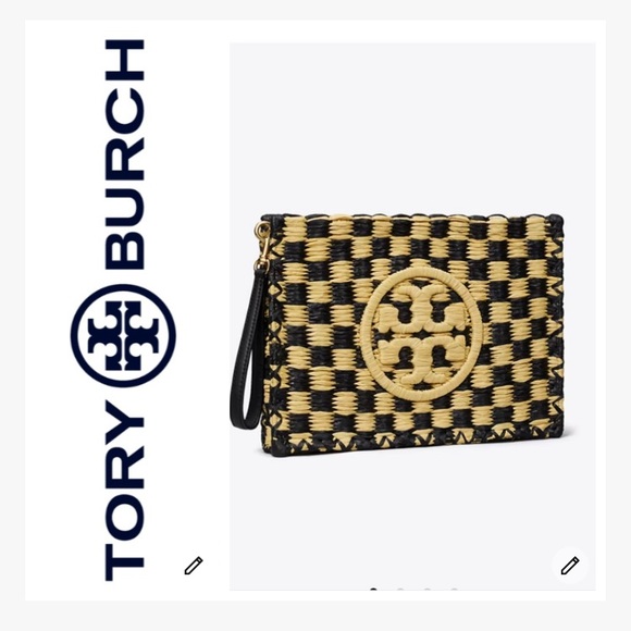 NWT Tory Burch Ella Straw Pouch - Picture 1 of 11